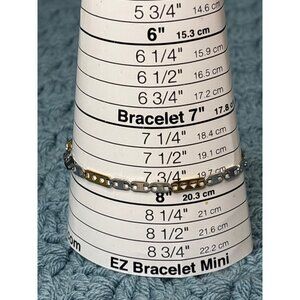 Goldtone Silvertone Chain Link Bracelet 7.75 inches Long